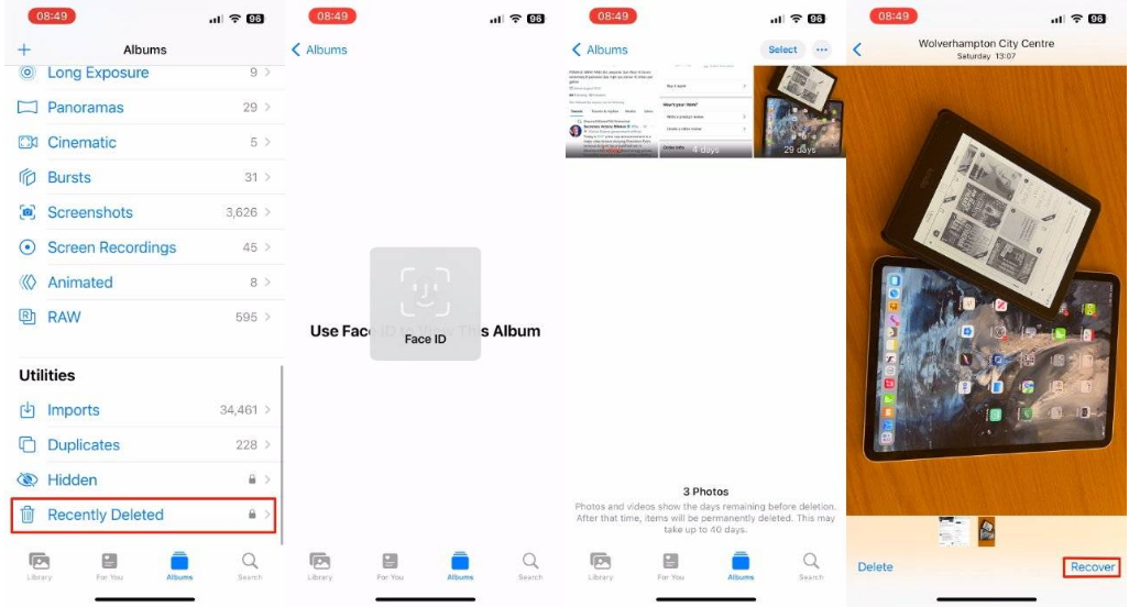 静安苹果14维修分享 iPhone14 上恢复已删除的照片 